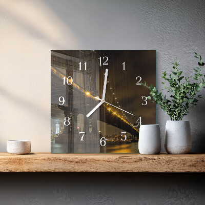 Square wall clock Night of the Bridge