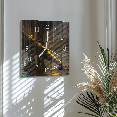 Square wall clock Night of the Bridge