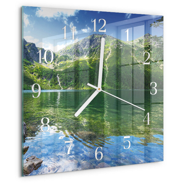 Square wall clock Mountain Lake