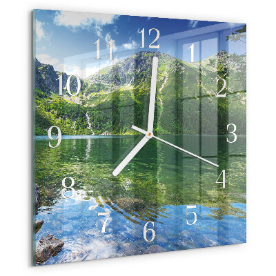 Square wall clock Mountain Lake