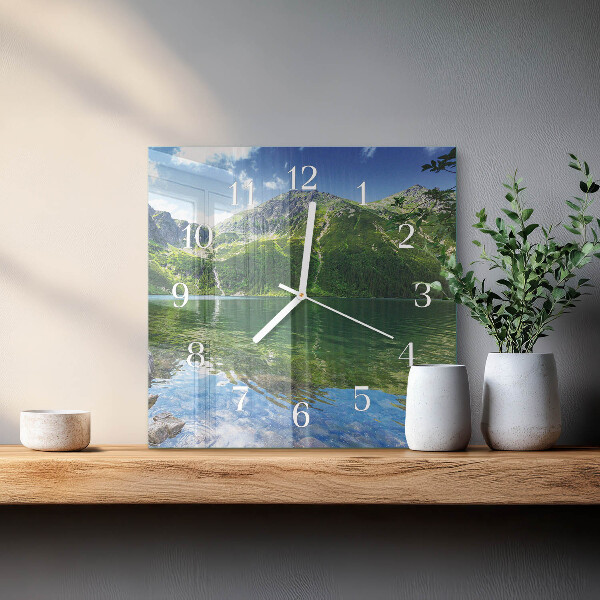 Square wall clock Mountain Lake