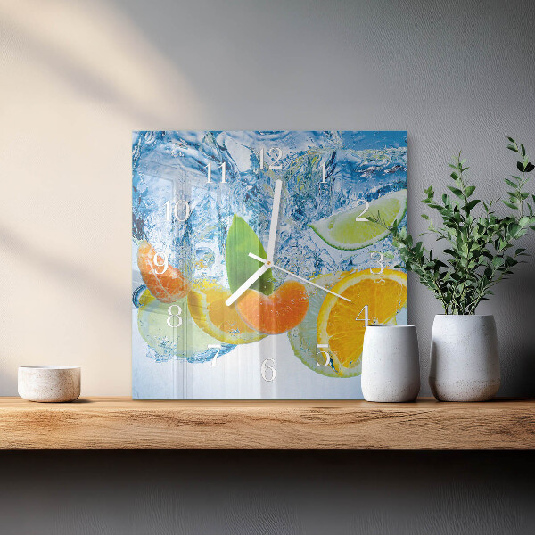 Square wall clock Citrus Plant