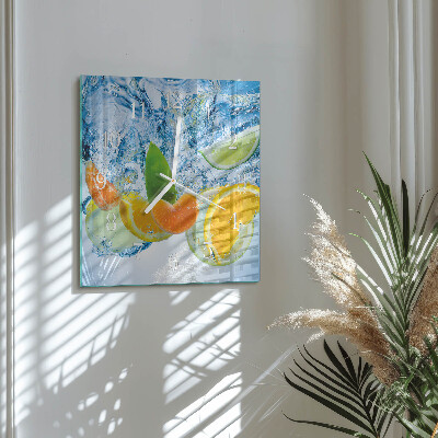 Square wall clock Citrus Plant