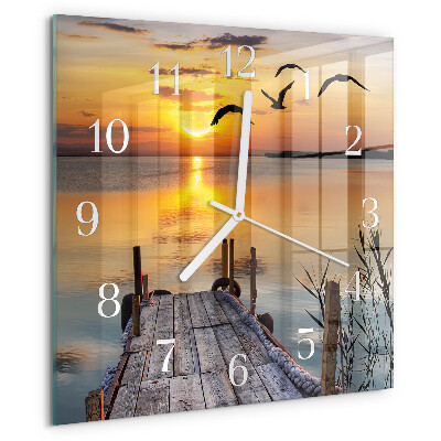 Square wall clock Bridge Lake