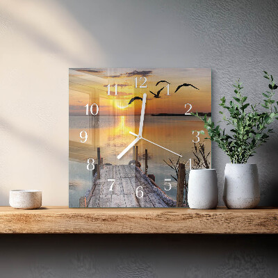 Square wall clock Bridge Lake