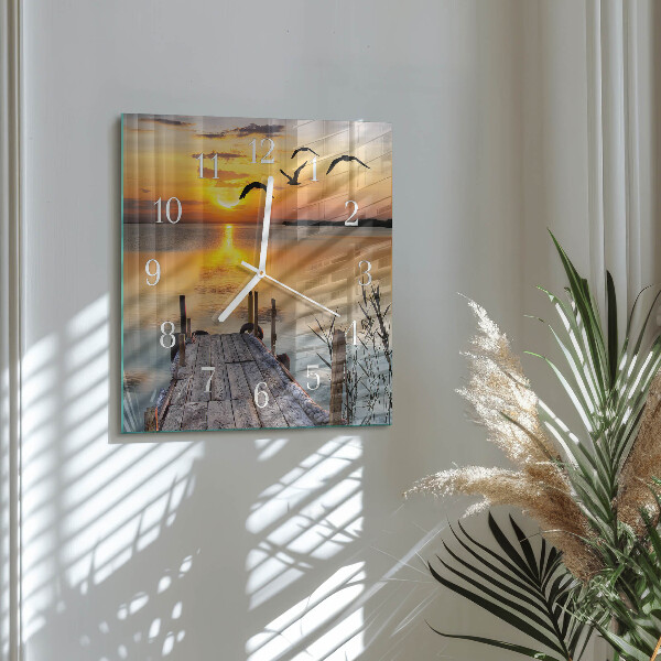 Square wall clock Bridge Lake