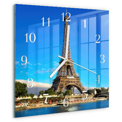 Square wall clock Eiffel Tower Paris