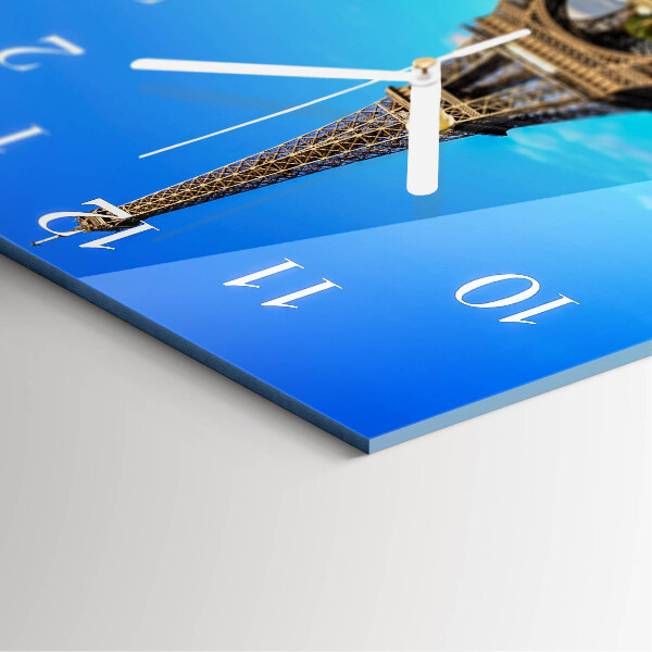 Square wall clock Eiffel Tower Paris
