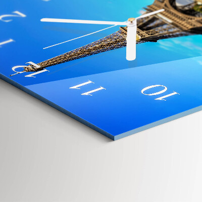 Square wall clock Eiffel Tower Paris