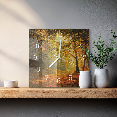 Square wall clock Autumn in the Forest