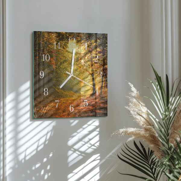 Square wall clock Autumn in the Forest