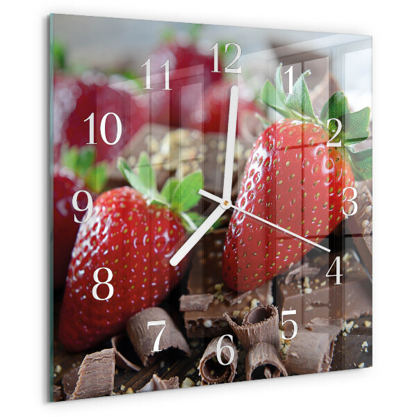 Square wall clock Strawberries