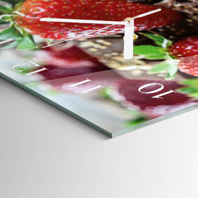 Square wall clock Strawberries