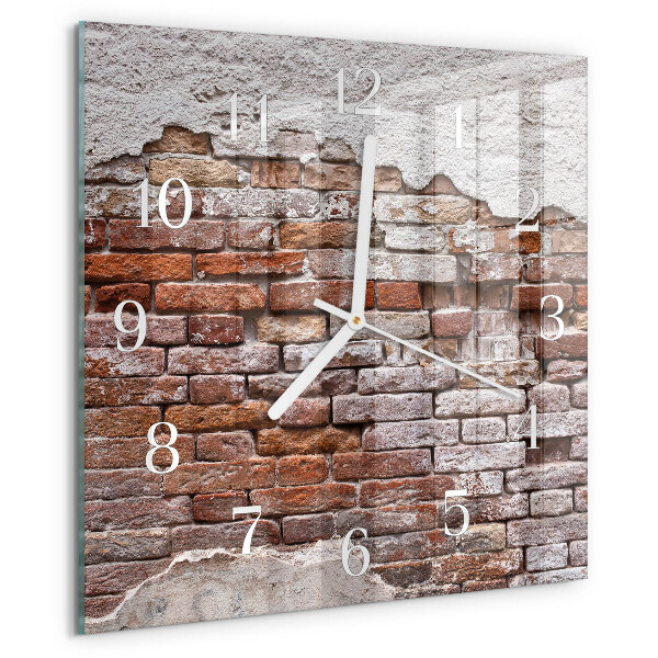 Square wall clock Brick