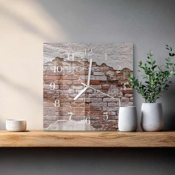 Square wall clock Brick