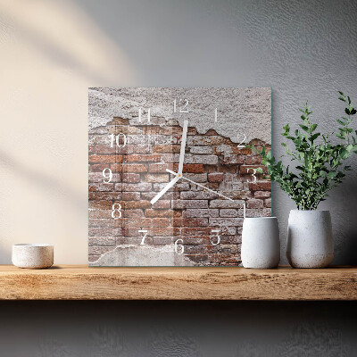 Square wall clock Brick