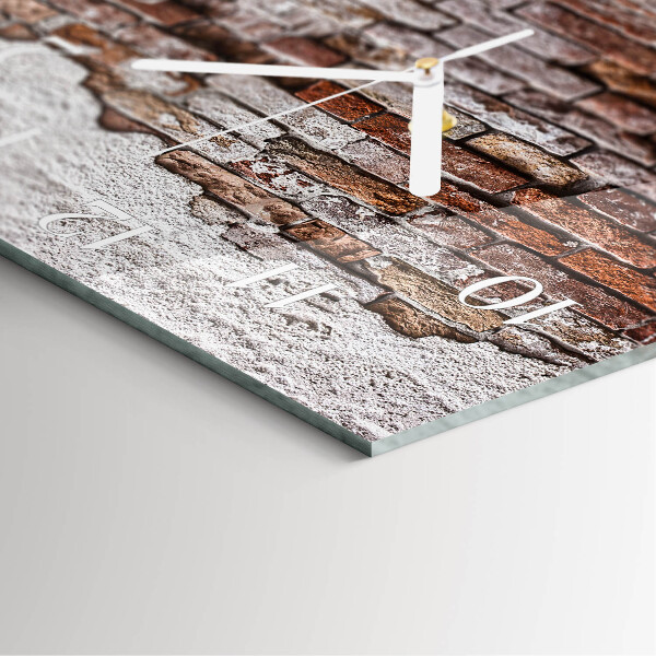 Square wall clock Brick
