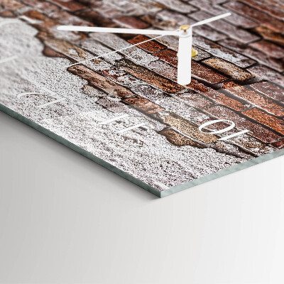 Square wall clock Brick