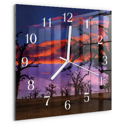 Square wall clock Trees
