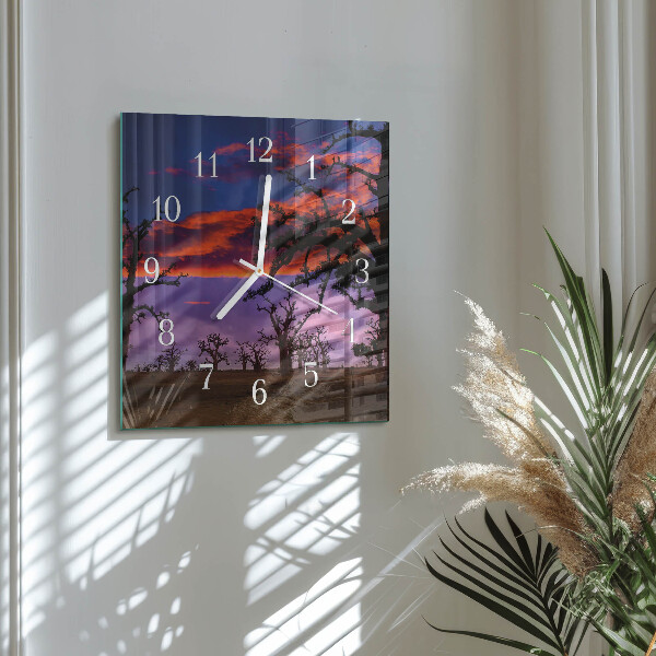 Square wall clock Trees