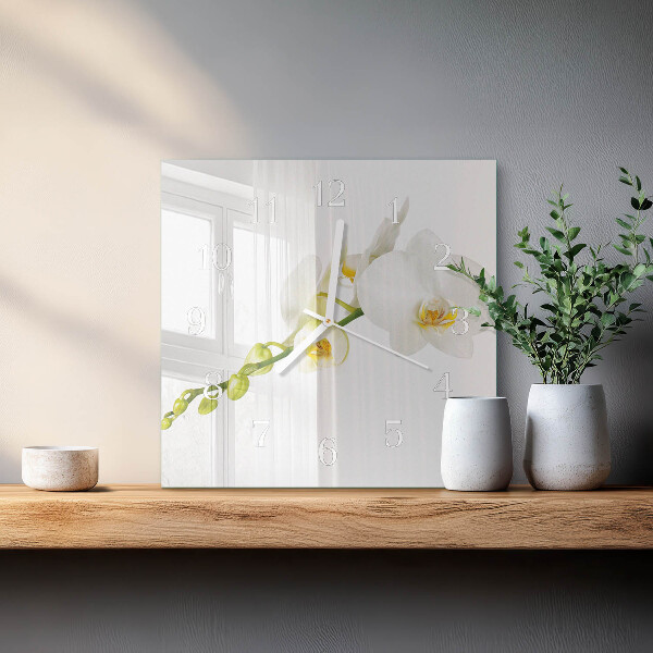 Square wall clock Orchid