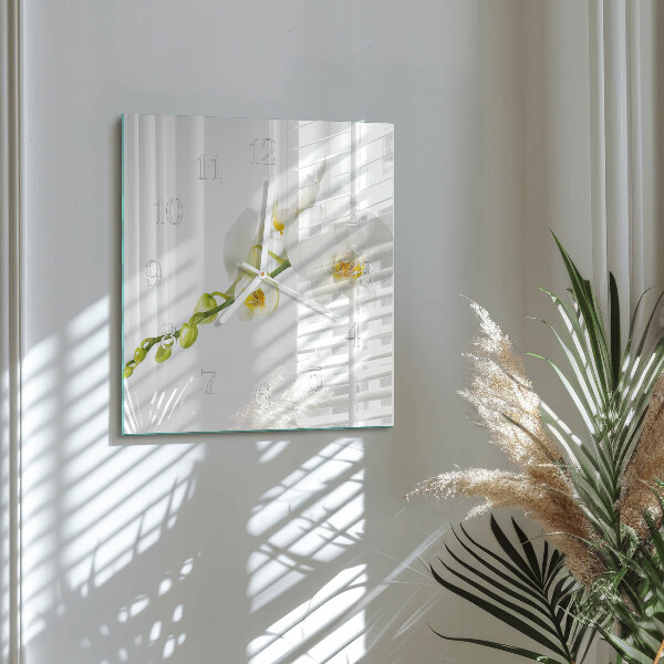 Square wall clock Orchid