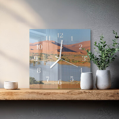 Square wall clock Desert