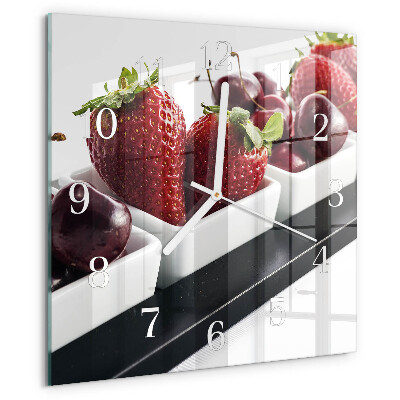 Square wall clock Strawberries