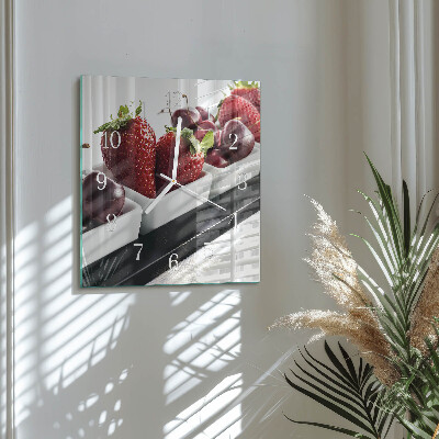 Square wall clock Strawberries