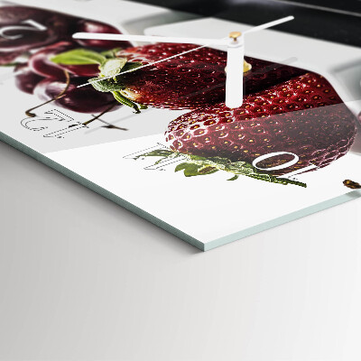 Square wall clock Strawberries