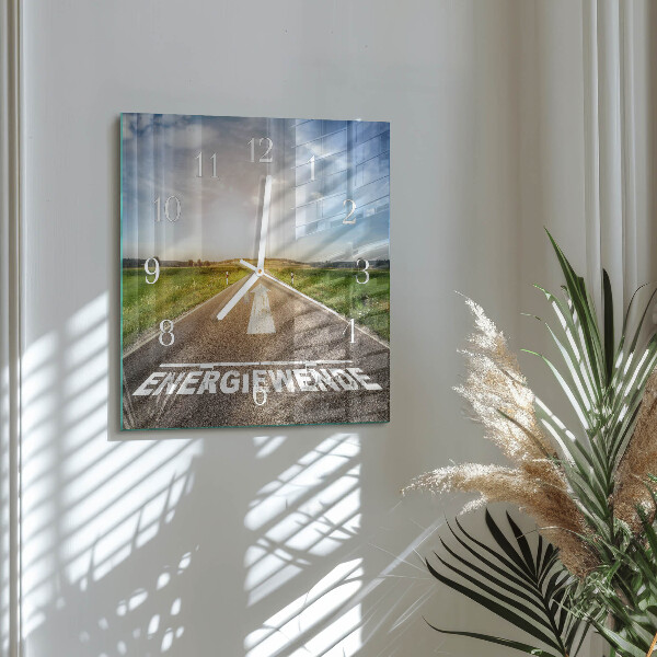 Square wall clock Path Field