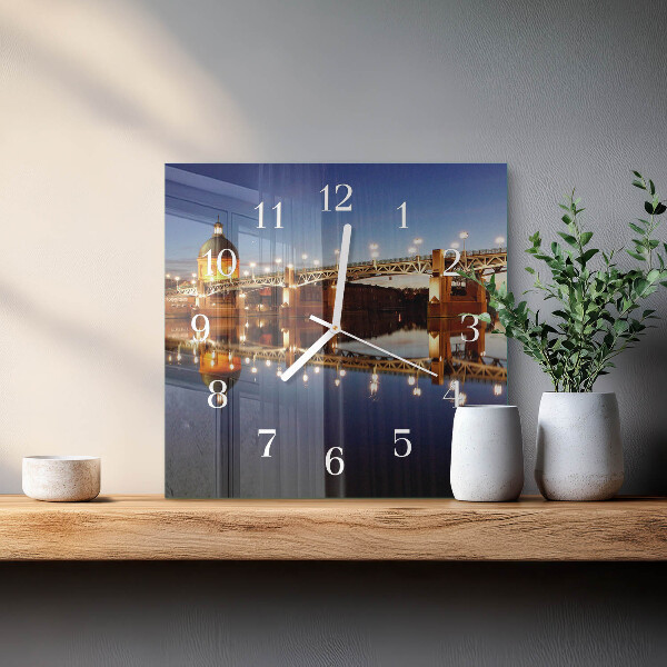 Square wall clock River Bridge