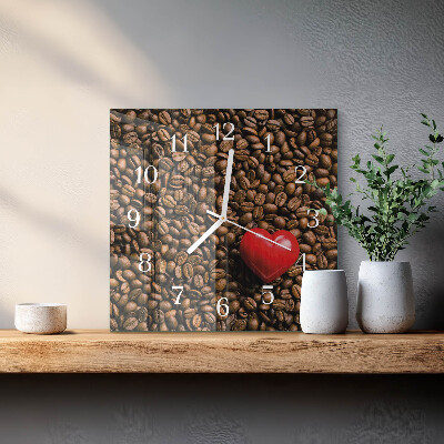 Square wall clock Coffee Beans