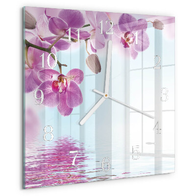 Square wall clock Orchid