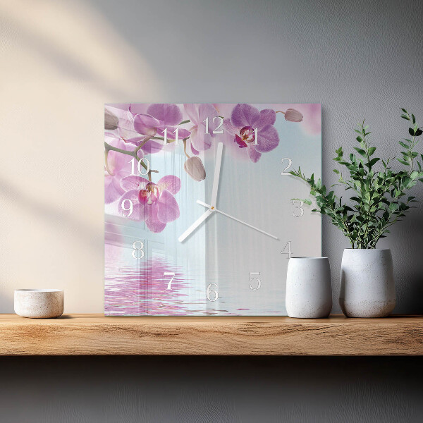 Square wall clock Orchid