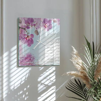 Square wall clock Orchid