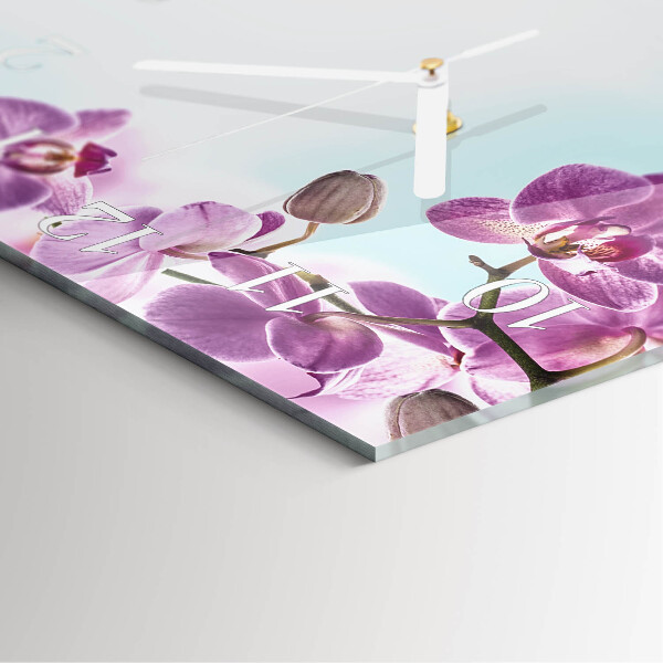 Square wall clock Orchid
