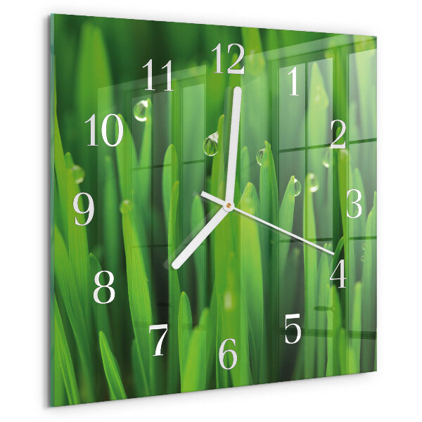 Square wall clock Grass