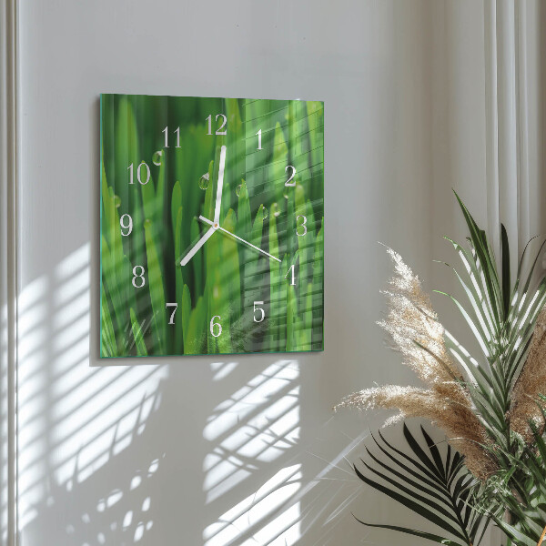 Square wall clock Grass