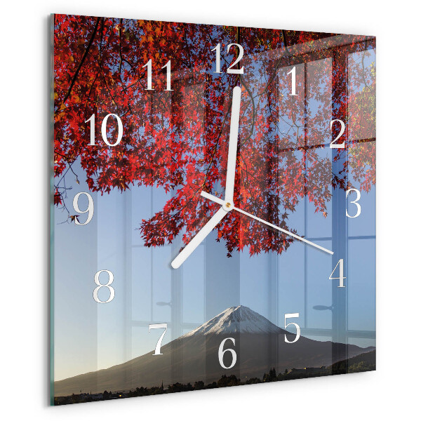 Square wall clock Mountain Leaves
