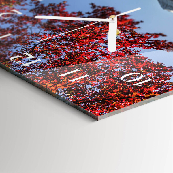 Square wall clock Mountain Leaves