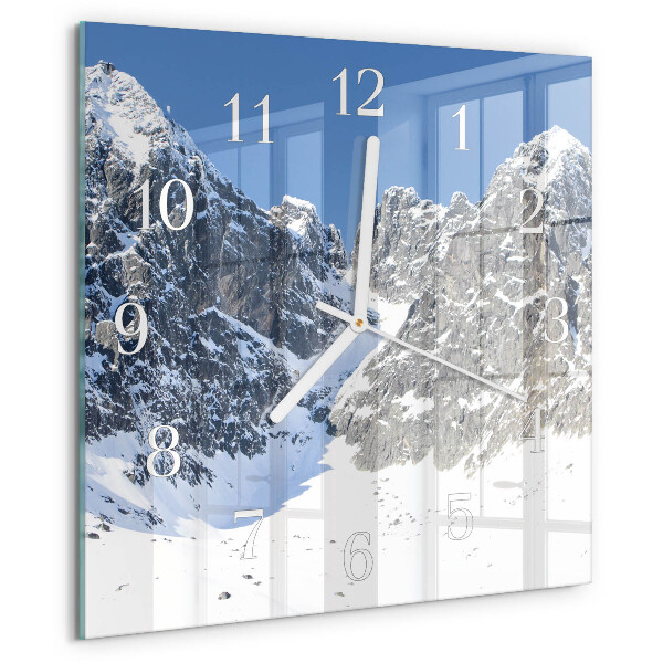 Square wall clock Mountains Winter