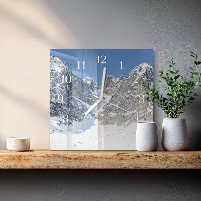 Square wall clock Mountains Winter