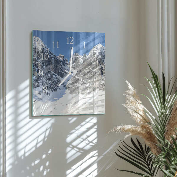 Square wall clock Mountains Winter