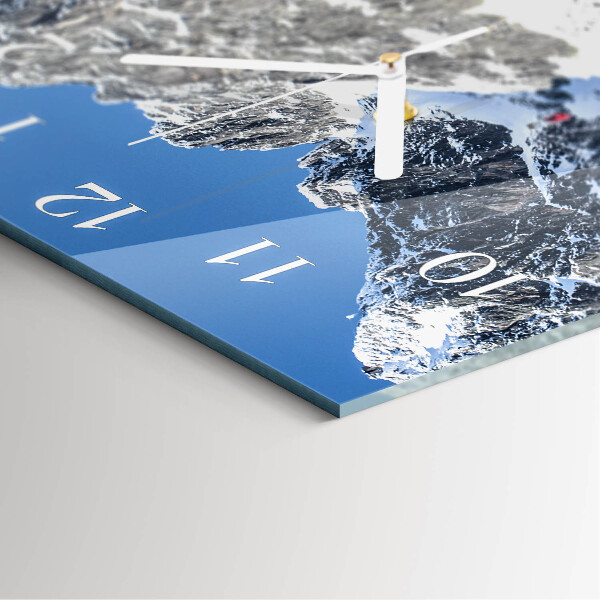Square wall clock Mountains Winter