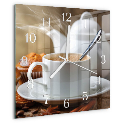 Square wall clock Cup