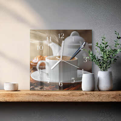 Square wall clock Cup