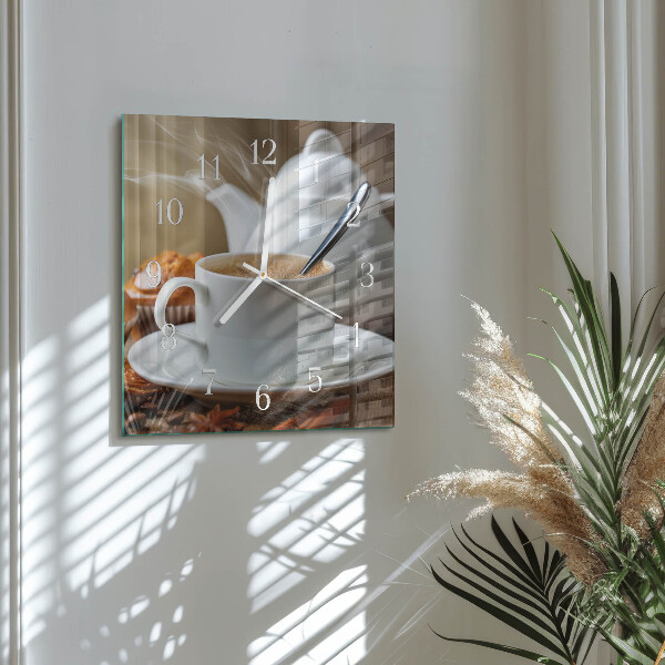 Square wall clock Cup