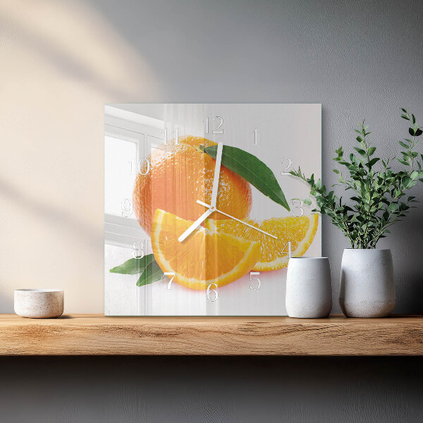 Square wall clock Oranges