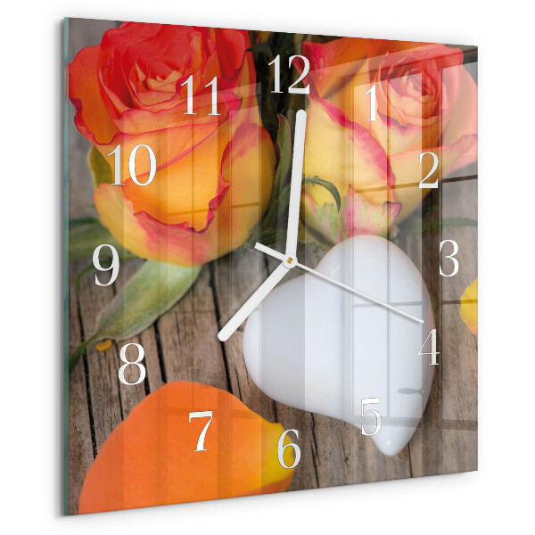 Square wall clock Heart